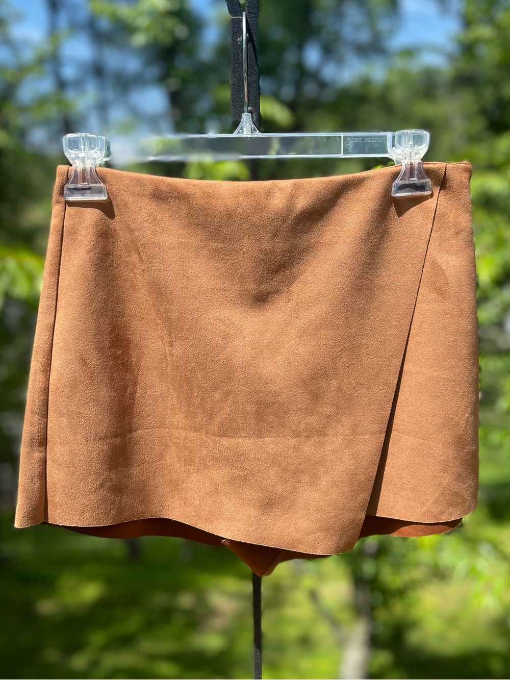 Forever 21 Brown Asymmetrical Faux-Wrap Envelope Skort